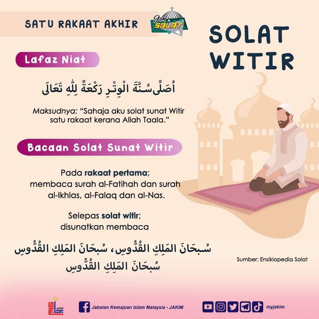 doa selepas solat witir jakim