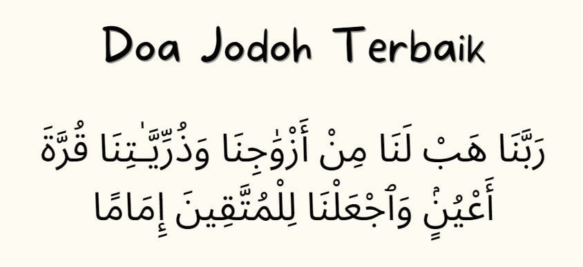 doa minta jodoh yang terbaik